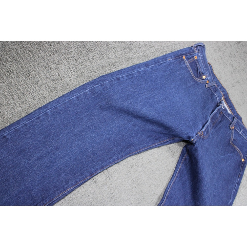 Levis 501 Original Fit Jeans Mens 38x32 Dark Wash Straight Leg Denim Blue